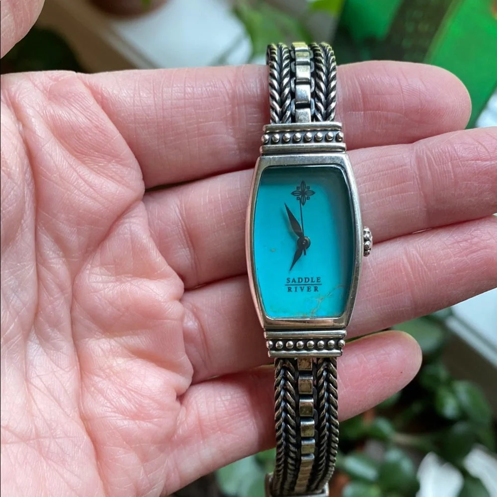 Saddle River Turquoise Watch with Silver Accents - Picture 1 of 5